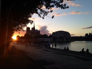 Notre Dame, sunset